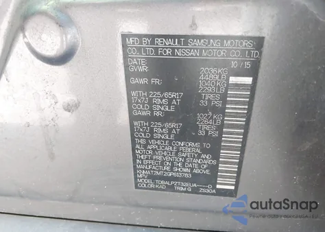 2016 Nissan Rogue S from USA, damaged, VIN KNMAT2MT2GP613783